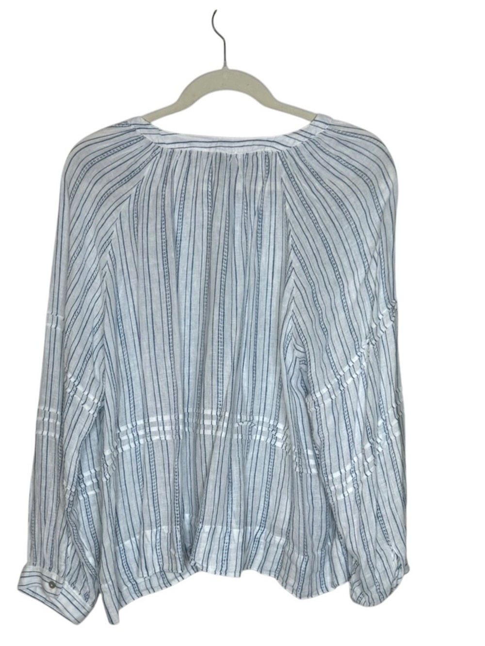 RAILS Frances Relaxed Fit Linen Blend Peasant Blouse Top XL Sonoma Stripe - Picture 8 of 12